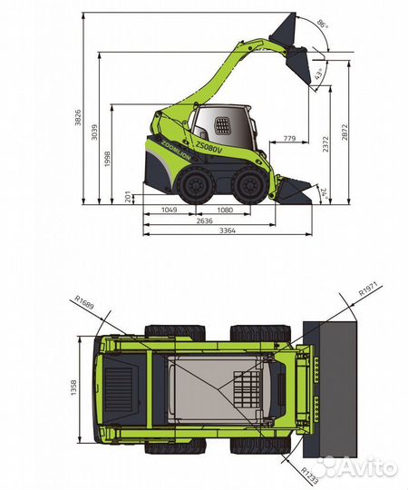 Мини-погрузчик Zoomlion ZS080V, 2024