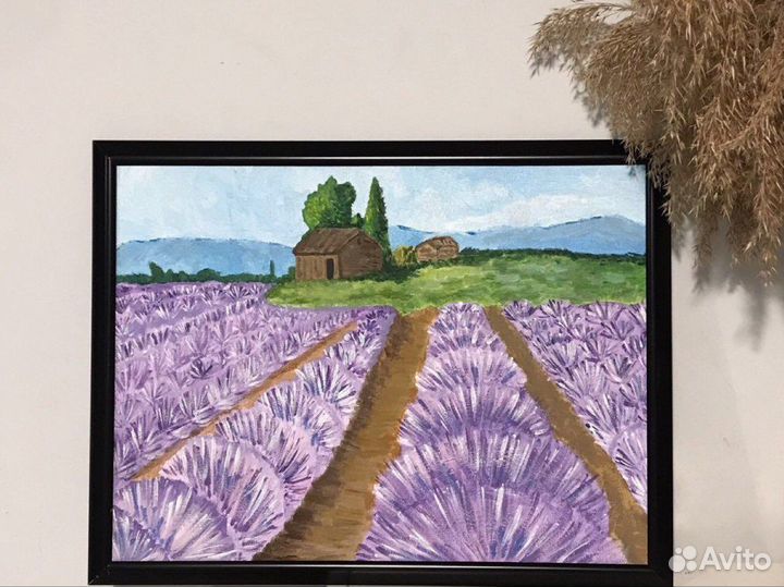 Картина пейзаж лавандовая ферма