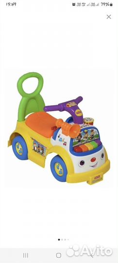 Машинка каталка толокар с ручкой