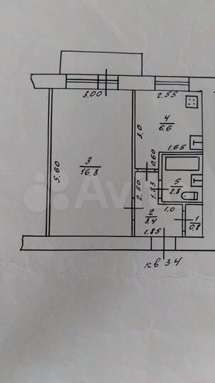 1-к. квартира, 30,4 м², 5/5 эт.