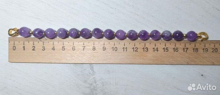 Браслет из аметиста с замком, бусины 10 мм
