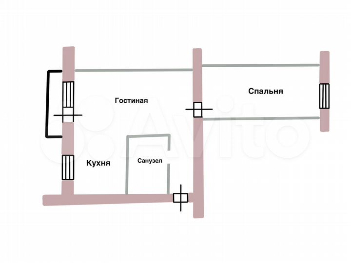 2-к. квартира, 44 м², 3/5 эт.
