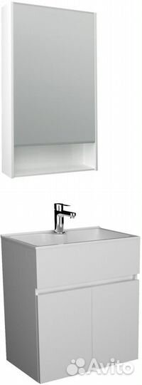 Тумба с раковиной 1MarKa Mira 60 белый глянец