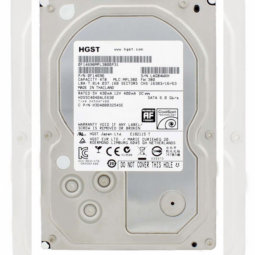 [H3D40003254SE] Жесткий Диск Hitachi H3d40003254se 4tb Coolspin