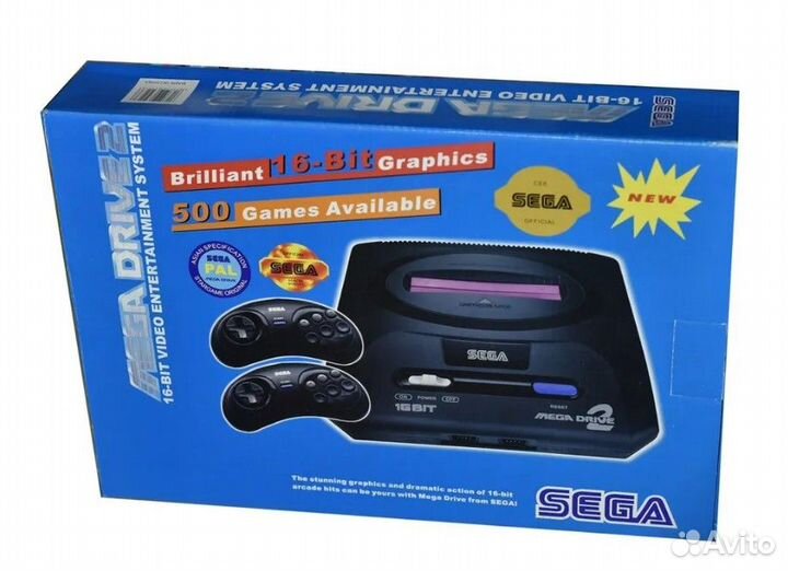 Сега 16 Bit Mega Drive 2 500-in-1 синяя