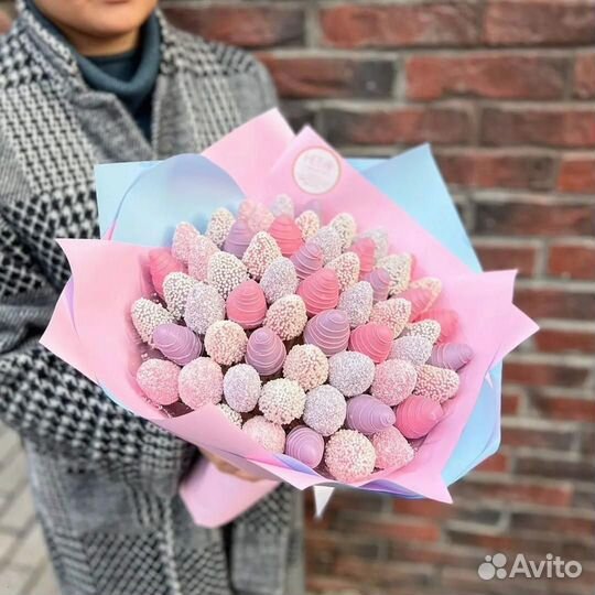 Клубника в шоколаде, Букеты с клубникой