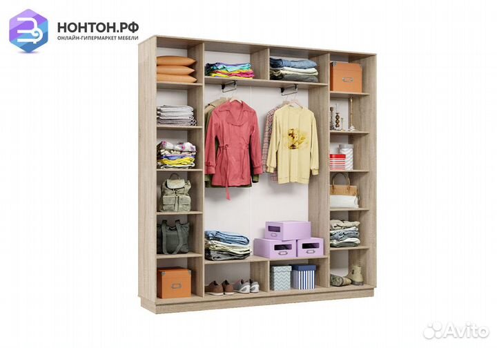 Шкаф-купе трёхдверный Фет дуб сонома