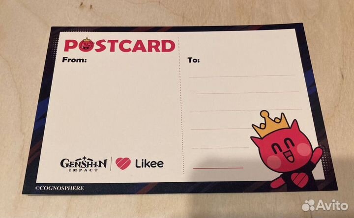 Открытка с фестиваля Likee по игре Genshin Impact