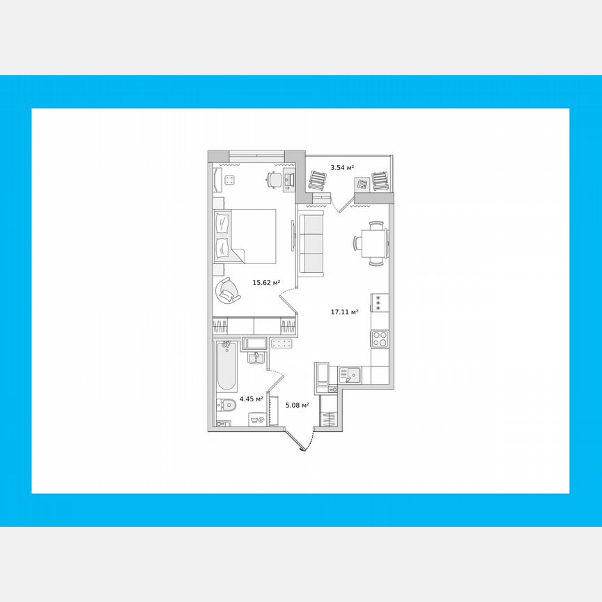 1-к. квартира, 43,7 м², 14/14 эт.
