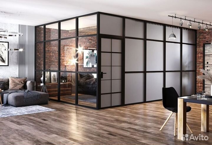 Межкомнатные перегородки из алюминия на заказ