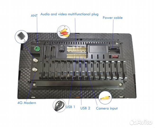Магнитола планшет Android 10 4-32GB,4G,IPS,DSP