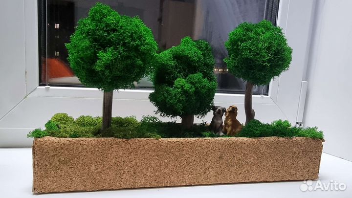 Декор, стабилизированный мох