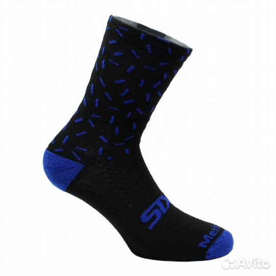 Носки sixs merinos wool Black/Blue Line, I, Артику