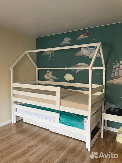 Детская двухярусная выдвижная кровать