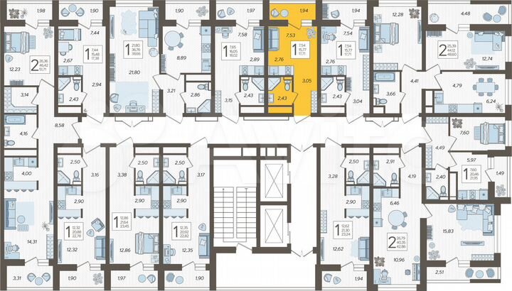 Квартира-студия, 17,7 м², 18/19 эт.