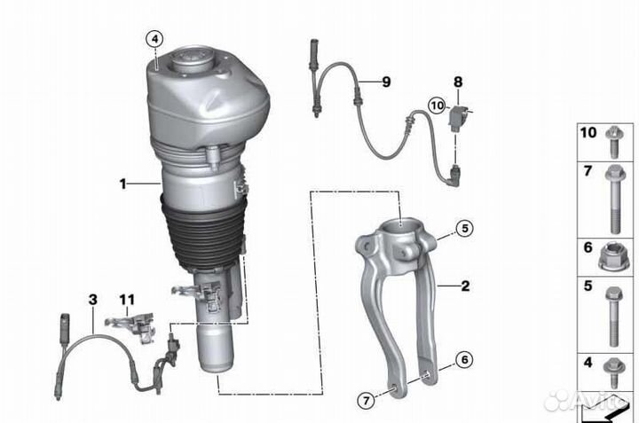 Пневмоамортизатор (пневмостойка) BMW G11/G12