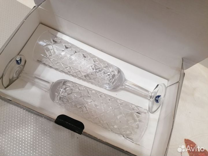 Хрустальные свадебные фужеры новые СССР