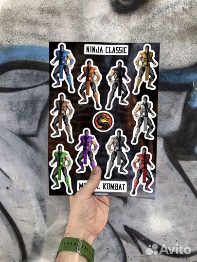 Наклейки/Стикеры Мортал Комбат 9/MK Classic