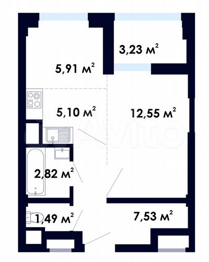 2-к. квартира, 38,6 м², 4/9 эт.