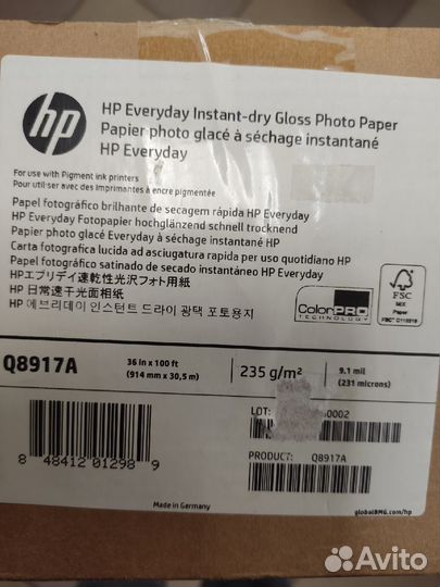 Рулон для плоттера(фотобумага) HP Q8917A 914мм*30м