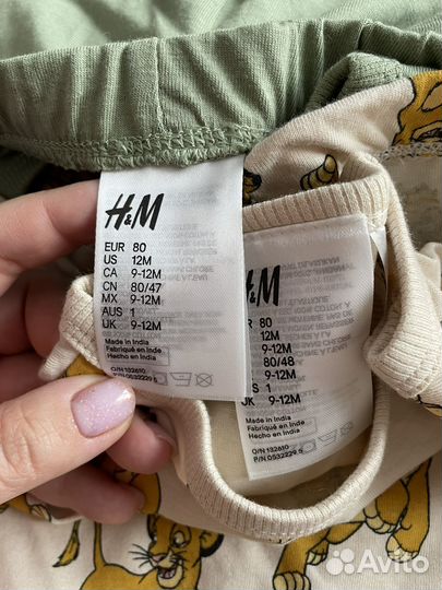 Комплект h&m 80 новый Disney