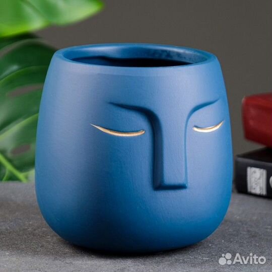 2 шт. Горшок 'Мистер Твикс' 12х12х12см, голубой