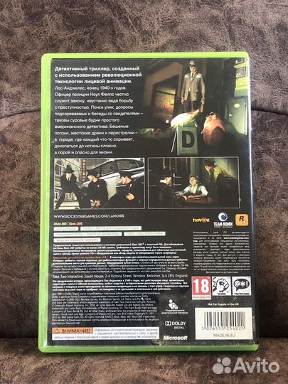 L.A.noire Xbox 360 лицензия