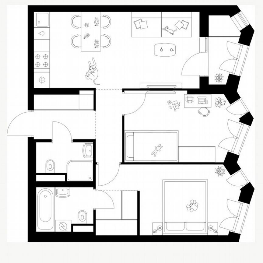 2-к. квартира, 57,5 м², 20/24 эт.