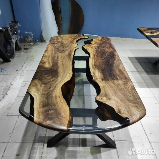 Стол из смолы, стол река, стол из эпоксидной смолы