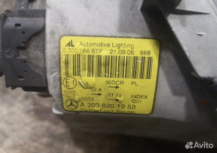 Фара левая mercedes w203 xenon рест