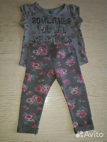 Леггинсы и футболка Benetton 1-2 года