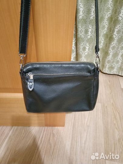 Сумка женская натуральная кожа черная
