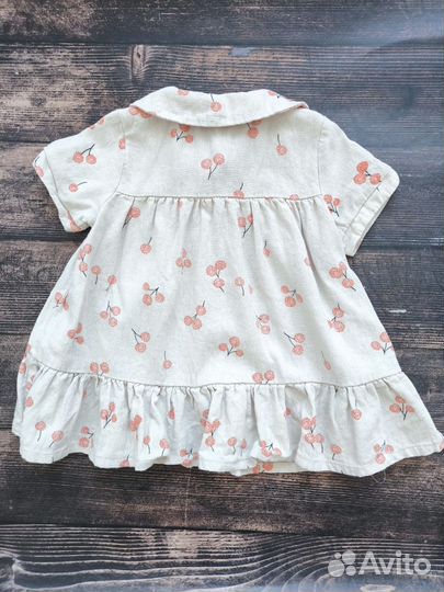 Платье льняное 74 80 на девочку летнее