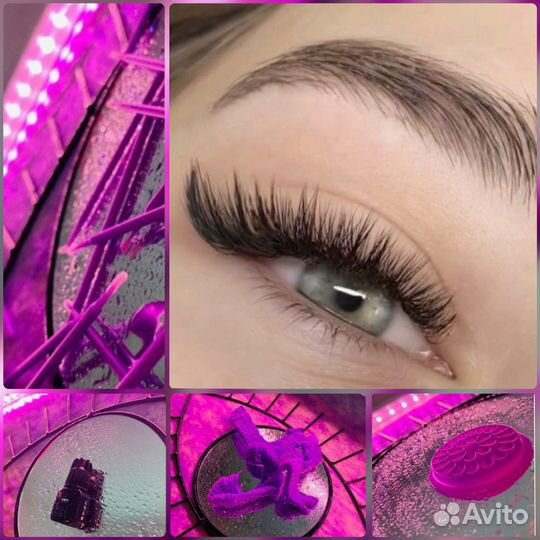 Наращивание ресниц, оформление бровей