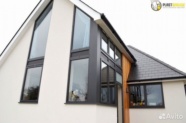 Алюминиевые окна, остекление теплый профиль