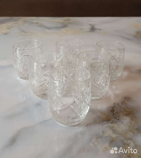 Стаканы, рюмки, набором по 6 шт