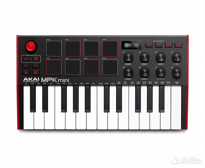 Akai MPK mini 3 midi-клавиатура, красная, новая