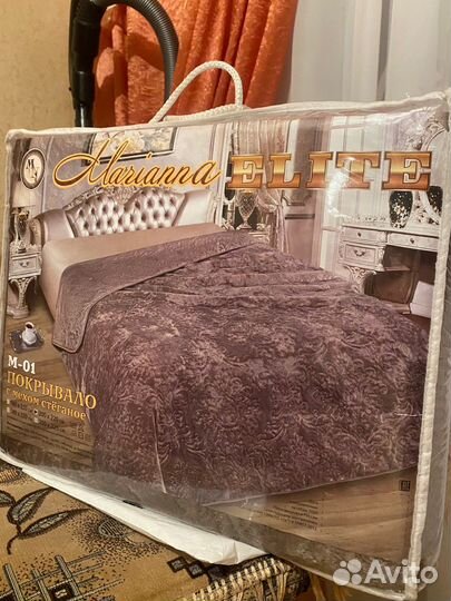 Покрывало с мехом стёганое