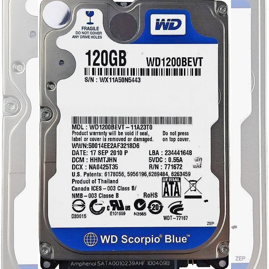 [WD1200BEVT] Жесткий Диск Western Digital 120gb Sata Wd1200bevt