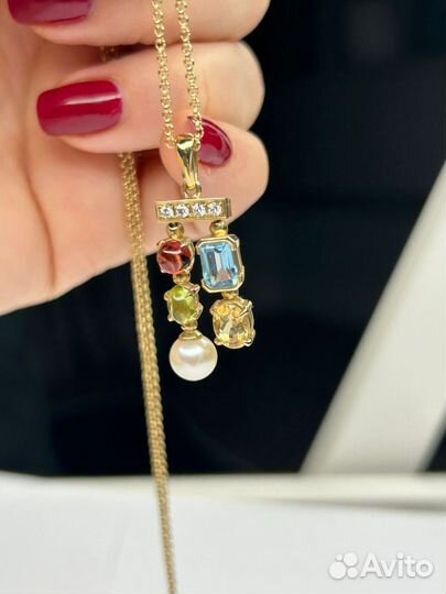 Золотой кулон подвеска с бриллиантами