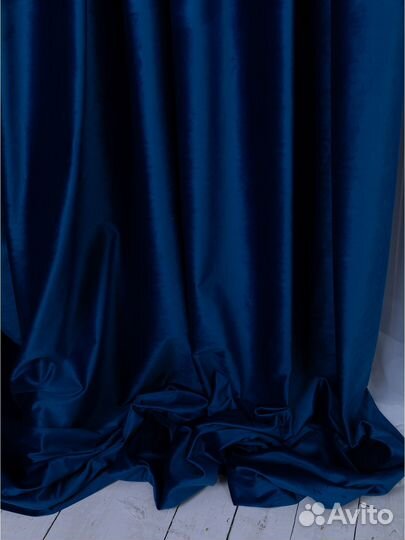 Шторы бархат комплект новые синий