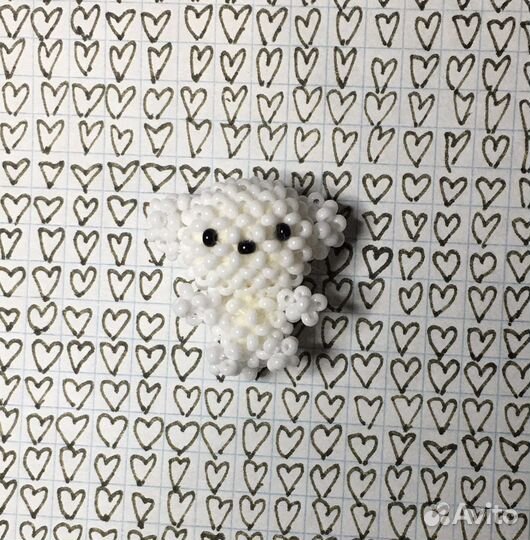 Мишка амигуруми из бисера