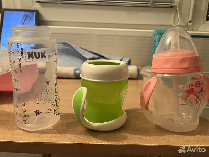 Бутылочки avent 125 мл. + поильники