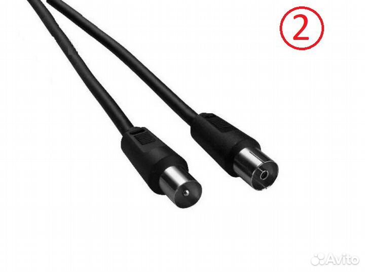 Кабель 2RCA-2RCA. Удлинитель тв штекер - тв гнездо