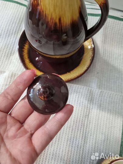 Кувшин с тарелочкой и стаканом керамический СССР