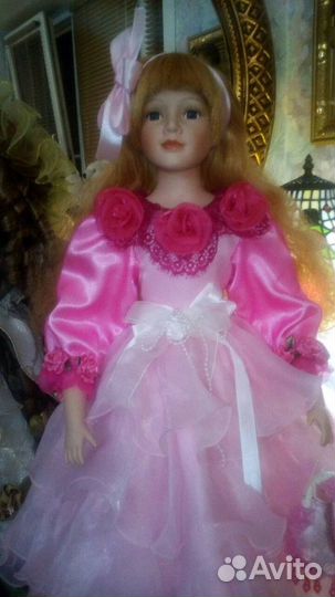 Кукла фарфоровая немецкая 68 см