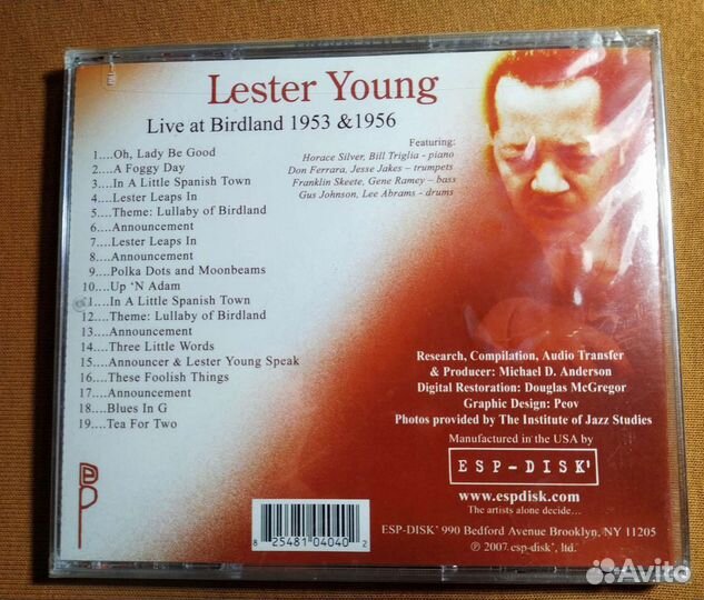 Lester Young Live AT Birdland CD usa jazz new