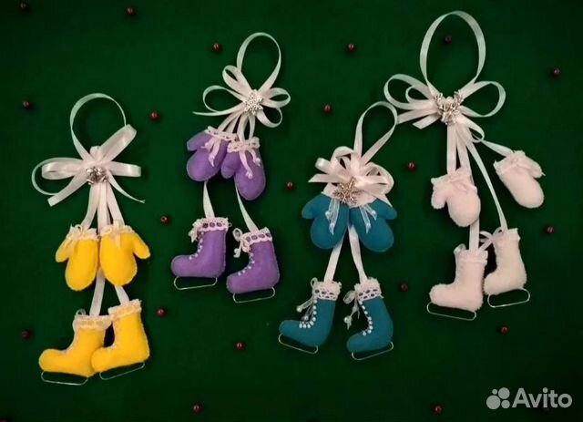 Елочные игрушки из фетра