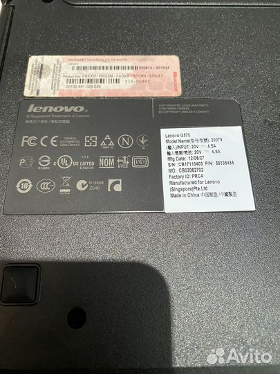Ноутбук lenovo g570