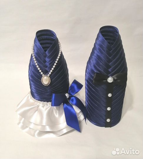 Свадебные украшения на бутылки